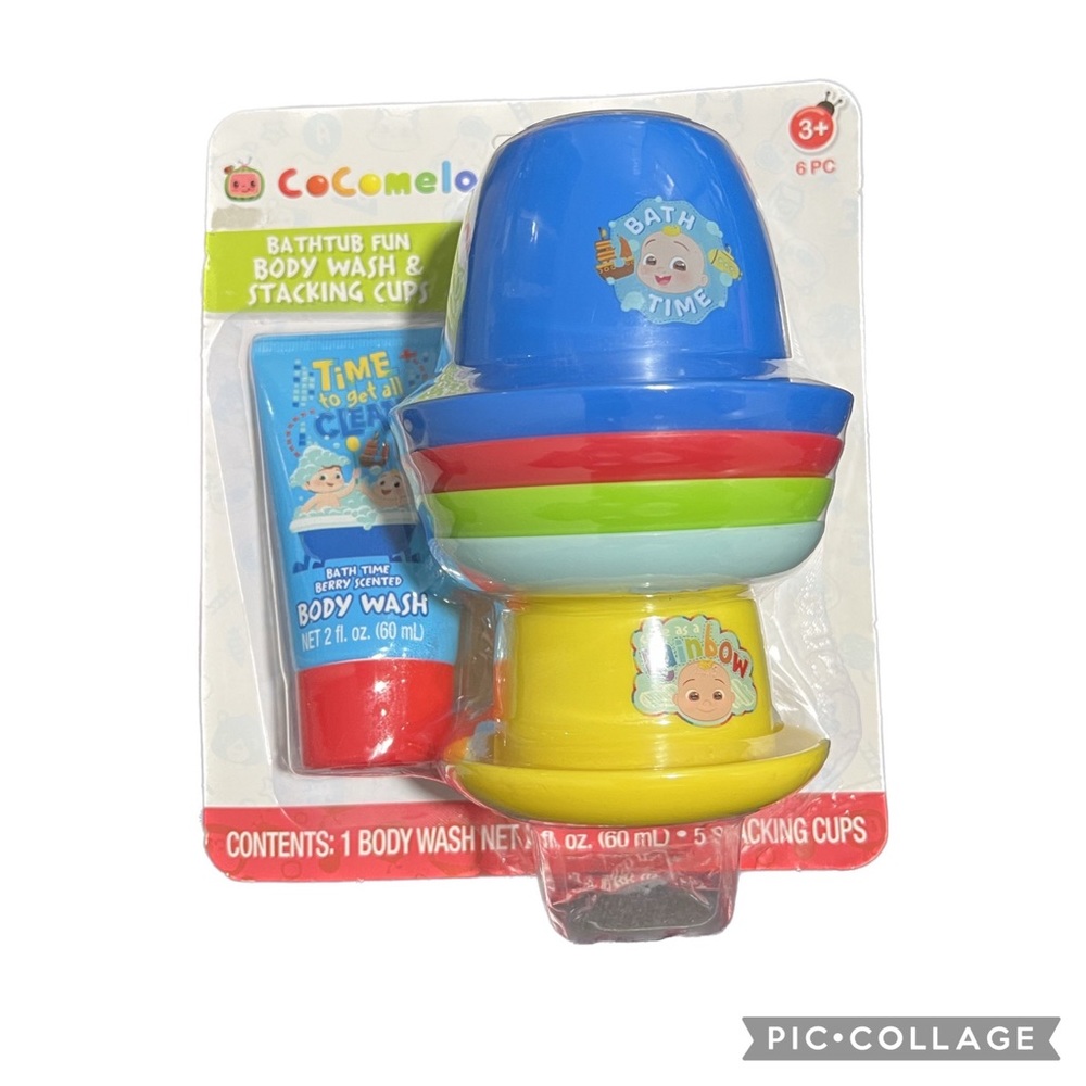 Cocomelon bathtub fun body wash & stacking cups